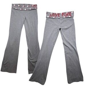Victorias Secret Love Pink Jones & Mitchell y2k Foldover Flare Yoga Pants Size M